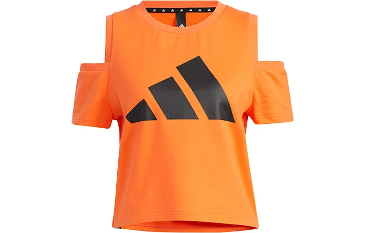 Adidas T-Shirts Women's Orange Crew Neck Moderate Other