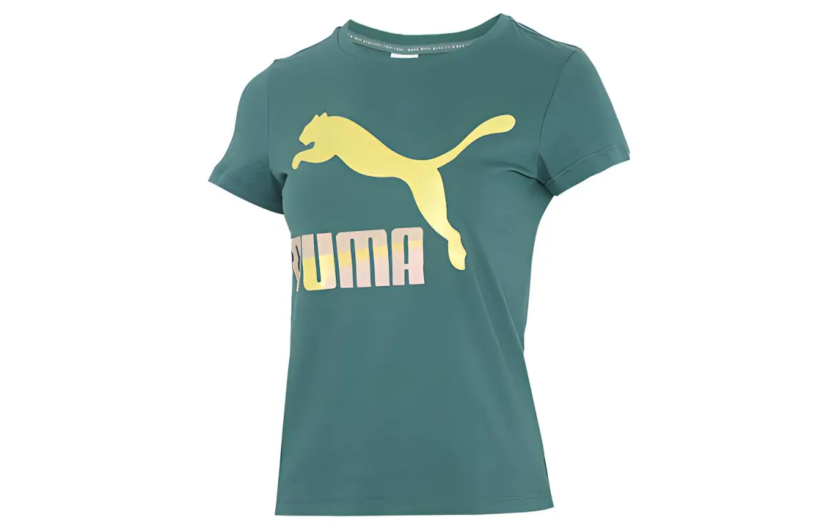 PUMA T-Shirts Women's Green Crew Neck Moderate Other