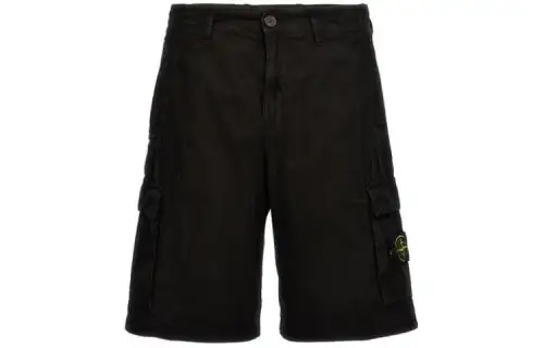 Stone Island Compass-badge cotton cargo shorts