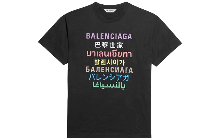 Balenciaga Regular Sleeve T Shirt Women's Black