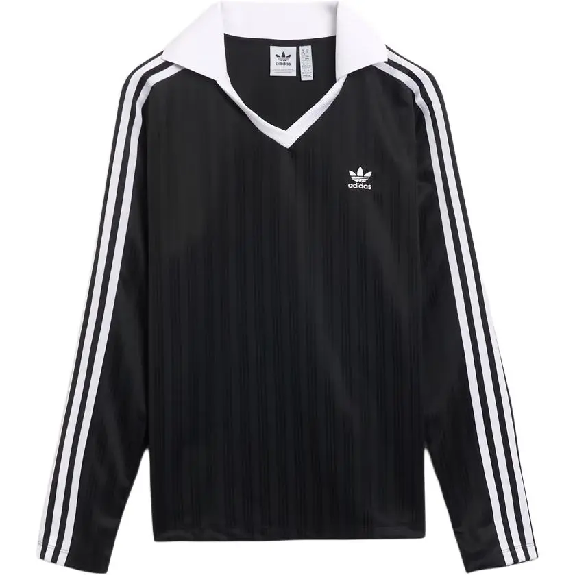 Adidas Originals three-stripe V-neck polo top