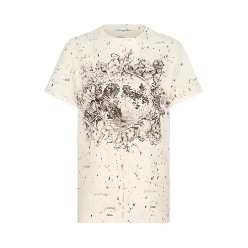 DIOR Quarterly New Products T Shirts Women's White Crew Neck Moderate Straight Fit