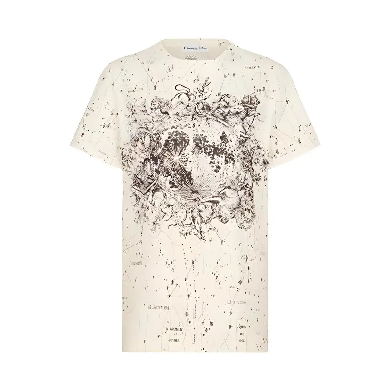 DIOR Quarterly New Products T Shirts Women's White Crew Neck Moderate Straight Fit