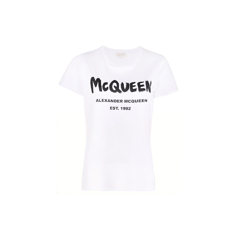 Женская футболка Alexander McQueen Logo SS22 (белая)