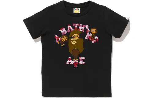 A BATHING APE Head Series T Shirts Women's Crew Neck Moderate Straight Fit