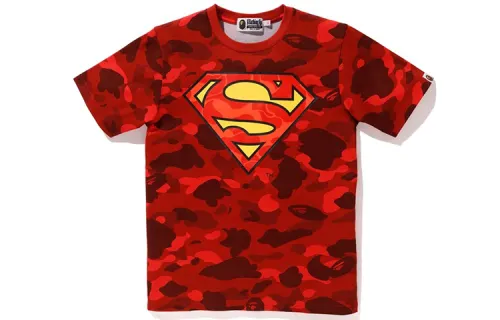 A BATHING APE T Shirts Women's Red Crew Neck Moderate Straight Fit