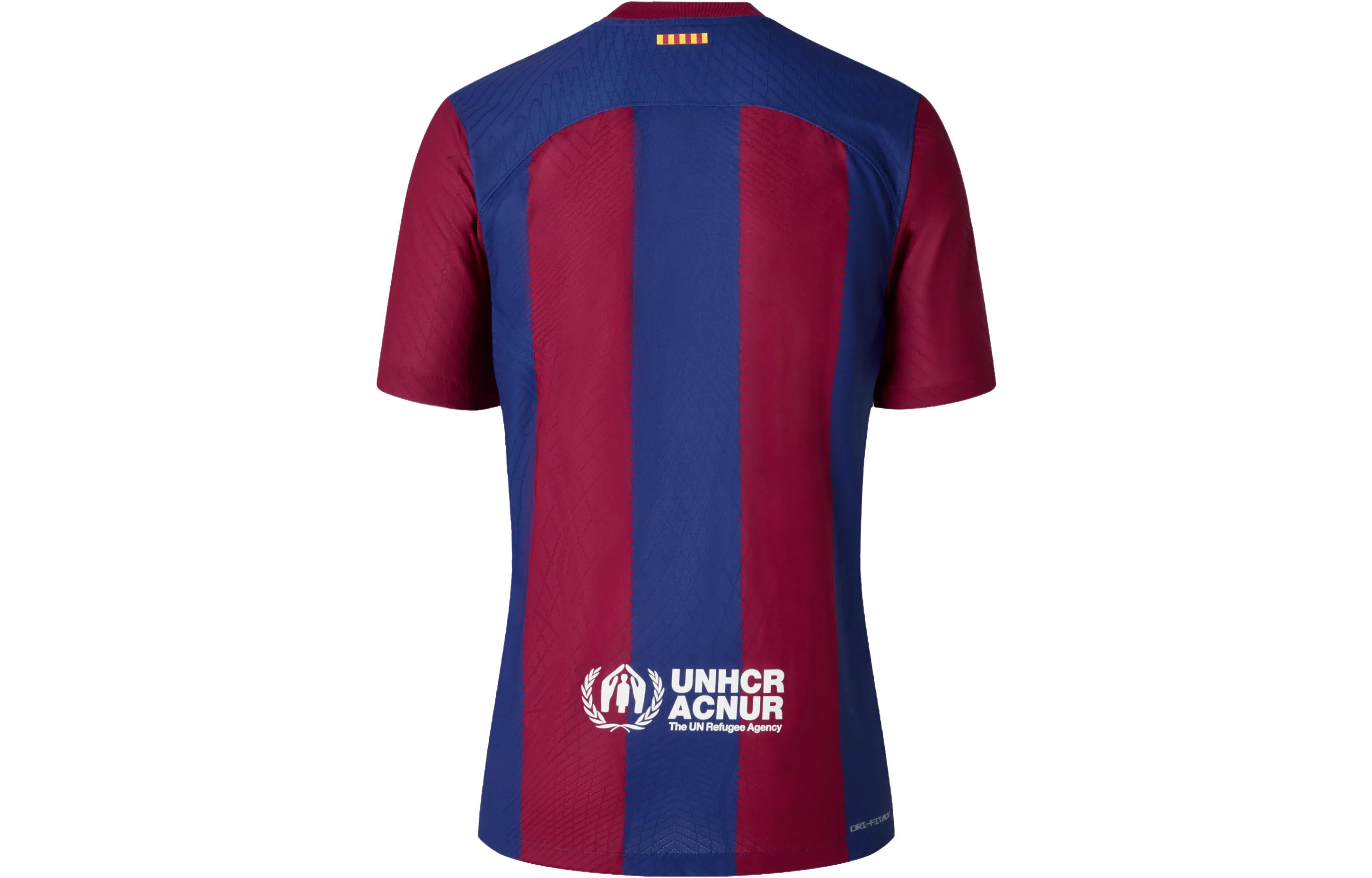 Nike Barcelona 23/24 season home court player version Logo printed striped color matching football jersey short-sleeved football jersey men's blue