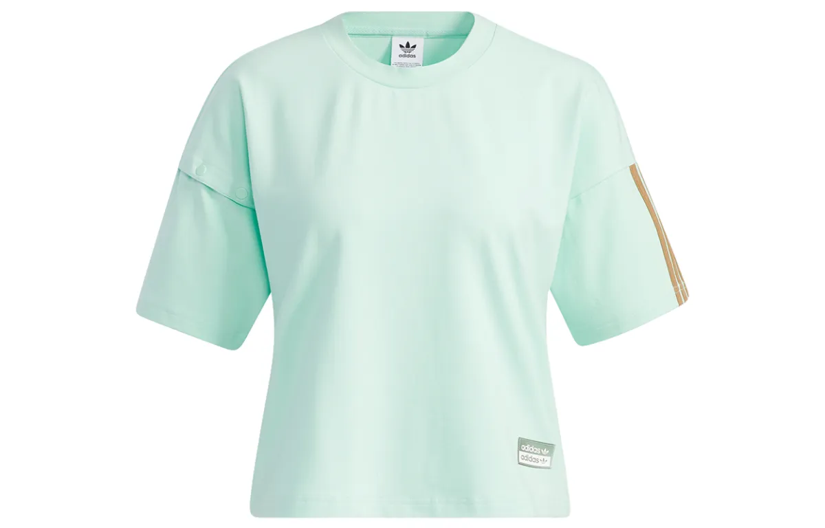 Adidas Originals Drop Shoulder Sleeve T Shirt Women's Frozen Green
