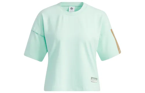 Adidas Originals Drop Shoulder Sleeve T Shirt Women's Frozen Green
