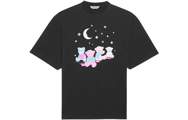 Balenciaga Love Bear Women'ss Oversized T Shirt Black