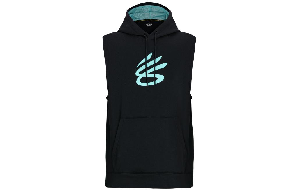Under Armour Breathable velvet sports basketball black vest with hood, with your logo imprint