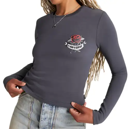 Converse Rose Tattoo Long Sleeve T Shirt