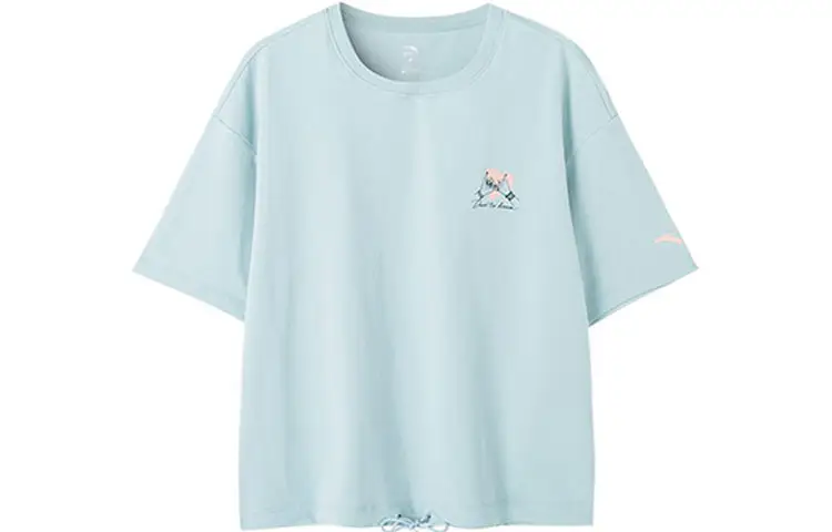 Anta Drop Shoulder Sleeve T Shirt Women's Dusty Gray Blue