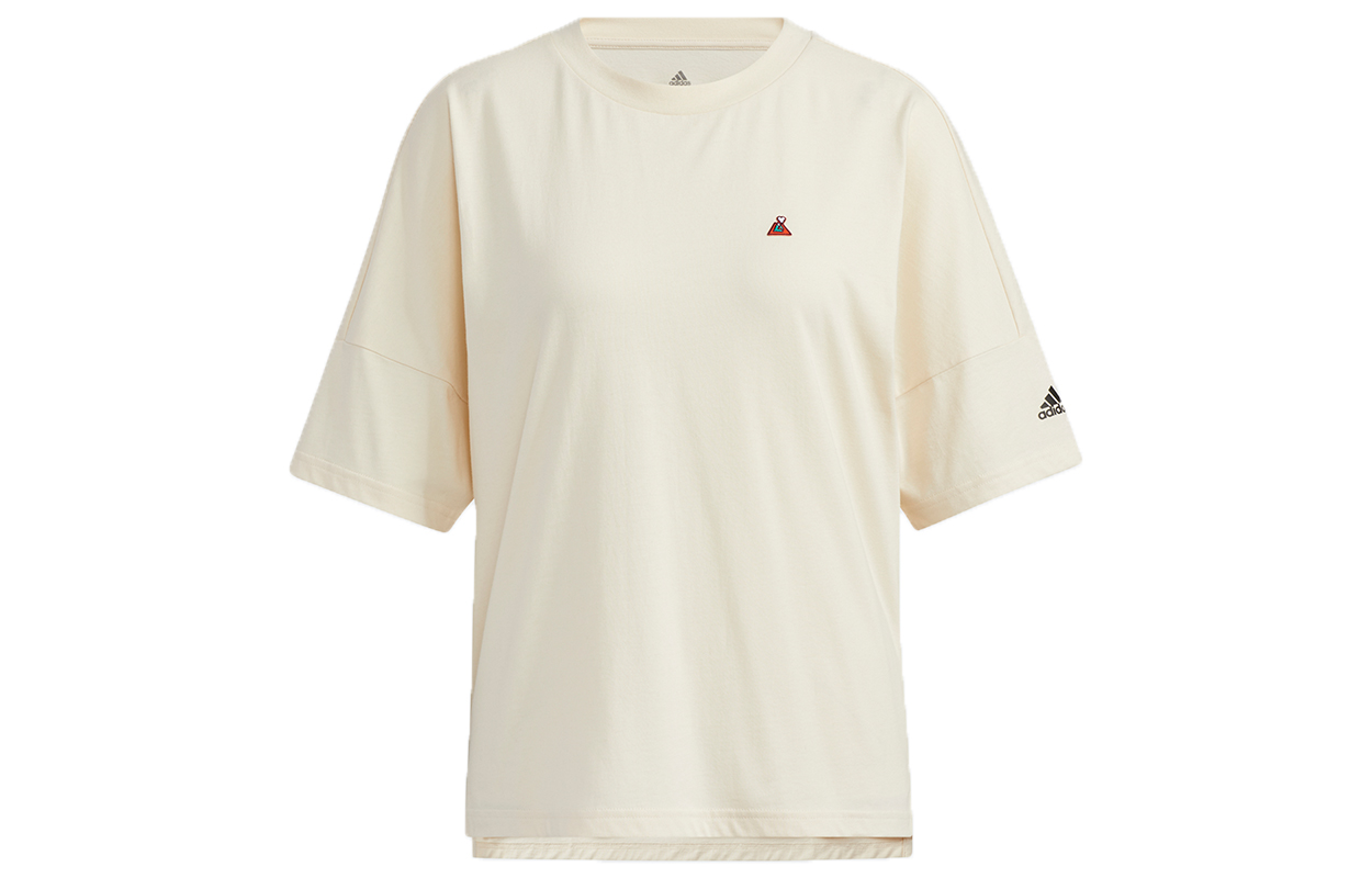Женская футболка adidas W Mt Badge Ss T (бежевая)