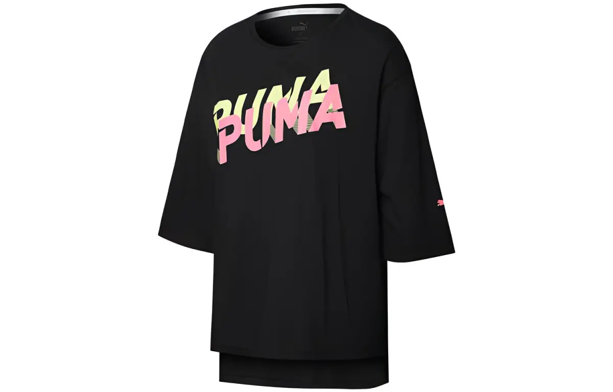PUMA T-Shirts Women's Black Crew Neck Moderate Other