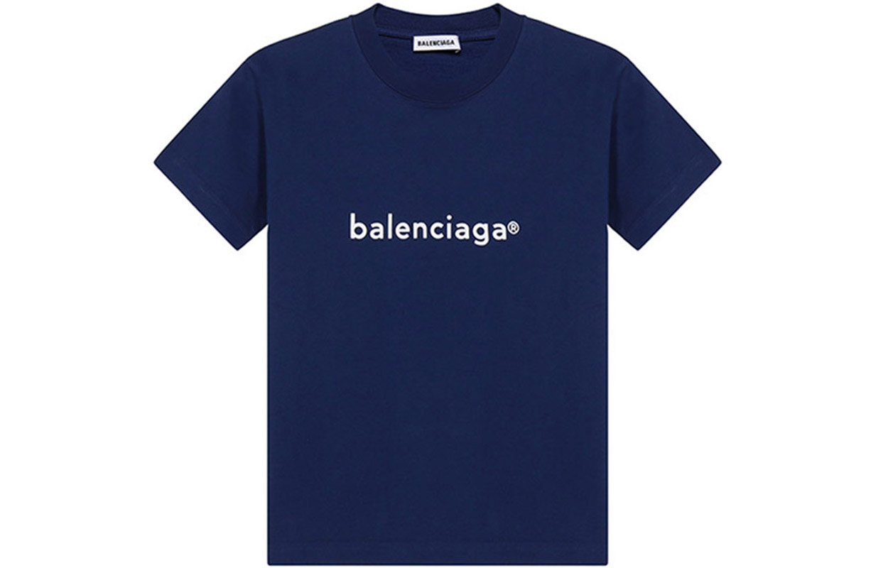 Женская футболка Balenciaga (фиолетово-синяя)