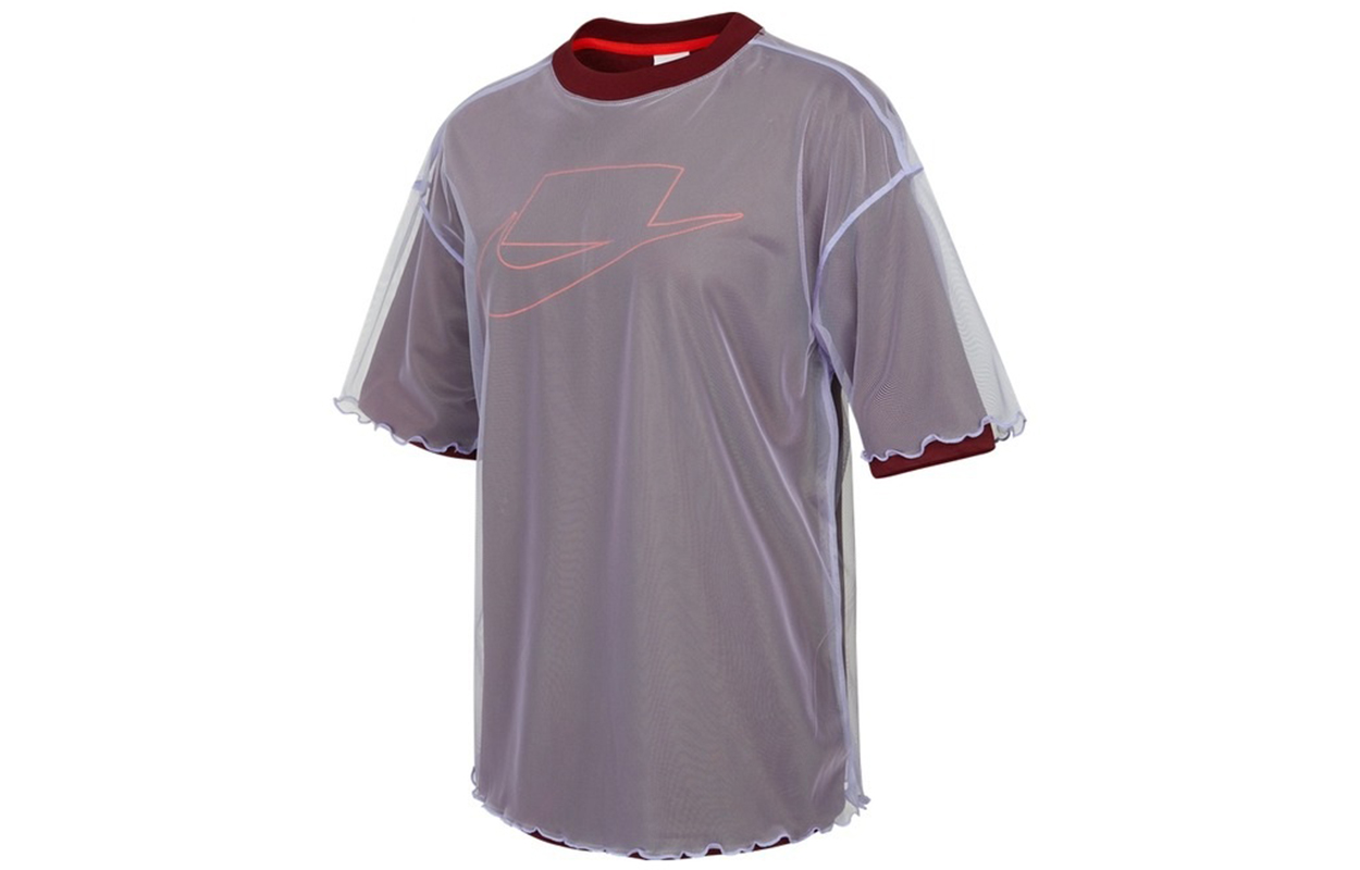 Nike Sports suit, breathable set for leisure, purple T-shirt, with your logo imprint, quick dry, with short sleeve
