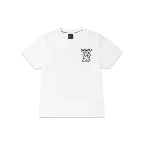 Skechers T Shirts Women's Bright White/0019 Crew Neck Moderate Straight Fit