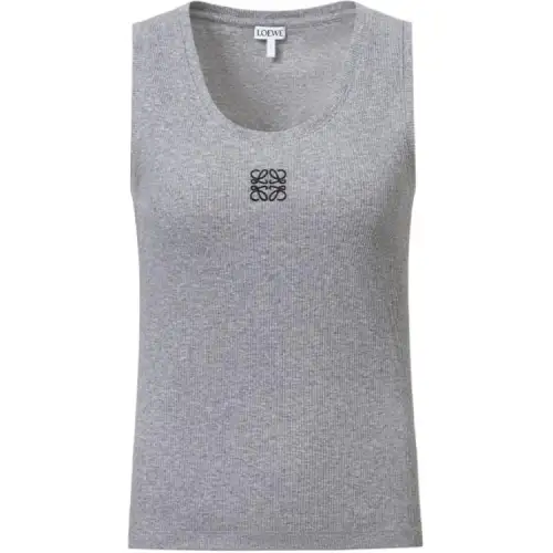 LOEWE Anagram Cotton Top Grey Melange