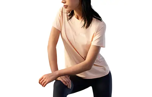 ANTA Variety Training Collection T Shirts Women's Pink Crew Neck Moderate Straight Fit