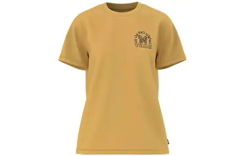 Vans T Shirts Women's Yellow Crew Neck Moderate Straight Fit