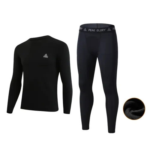 Breathable quick dry keep warm basketball football black set for training for gym, men's style