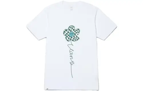 Vans T Shirts Women's White Crew Neck Moderate Straight Fit
