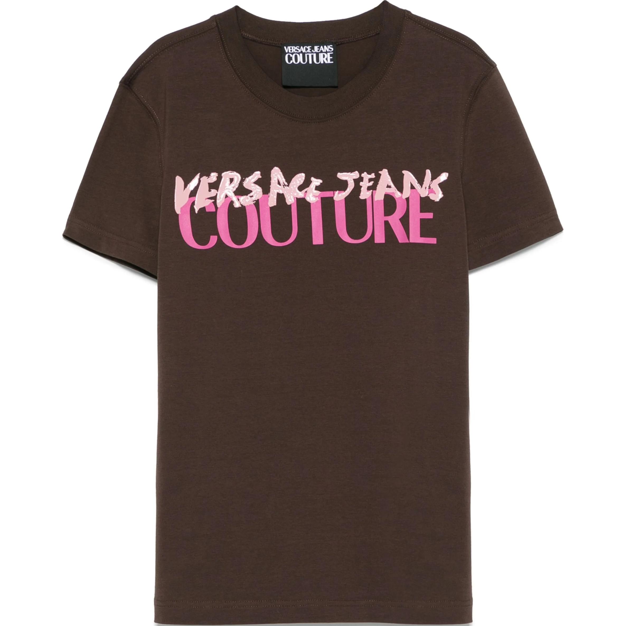 Женская футболка Versace VERSACE JEANS COUTURE SS25 Logo T (шоколадная)