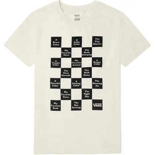 Vans T Shirts Women's Ecru Crew Neck Moderate Straight Fit