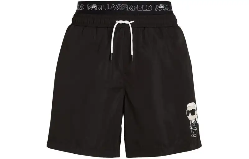 Karl Lagerfeld Ikon Double waistband Swim Shorts