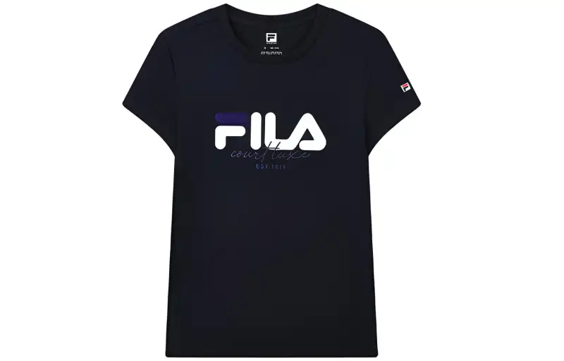 FILA T Shirts Women's Dark Blue Crew Neck Moderate Straight Fit