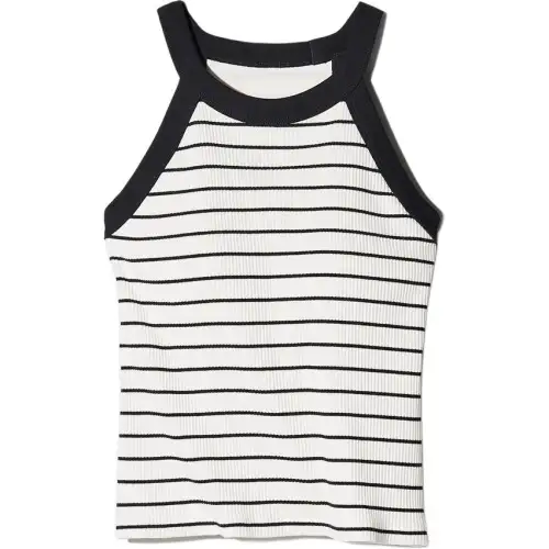 UNIQLO Tank Tops Women's Ivory Crew Neck Moderate Other