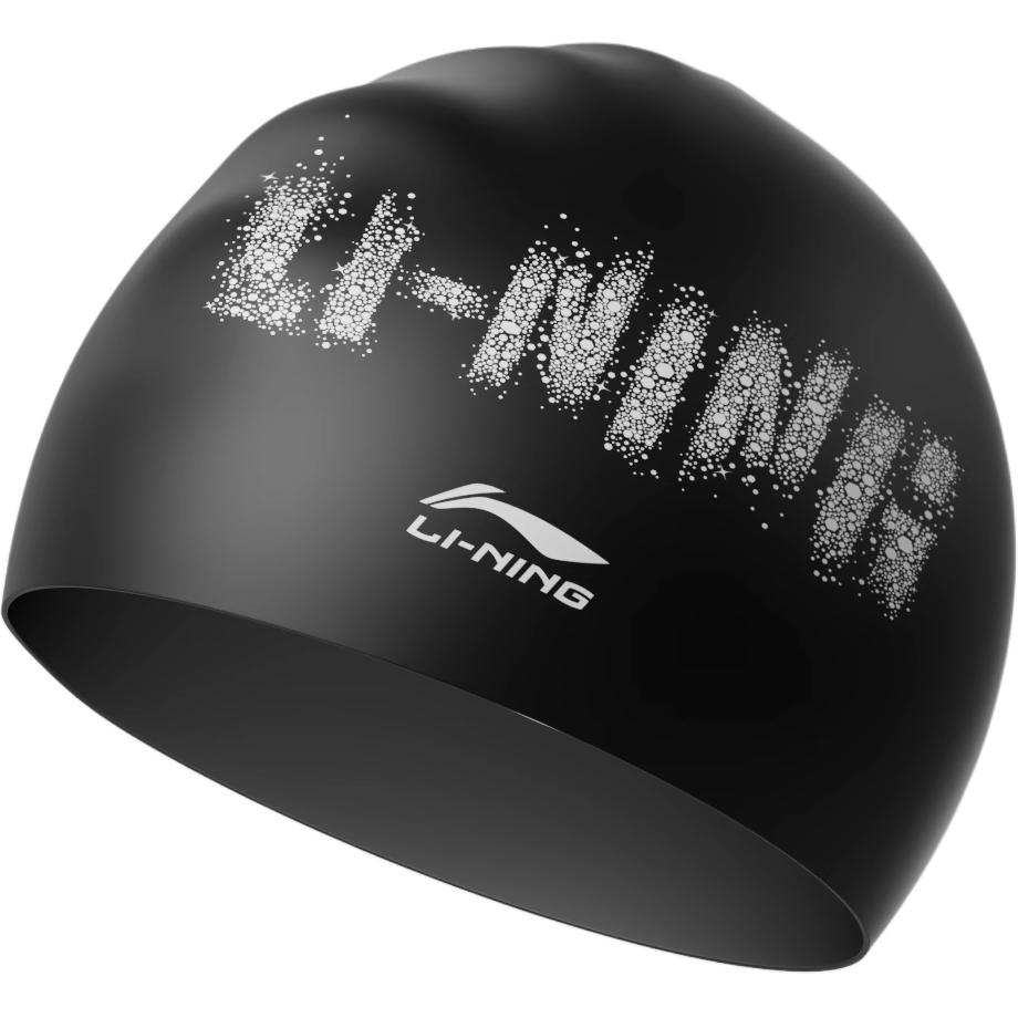 Li Ning Swimming Caps Silicone Swim Unisex One Size Black