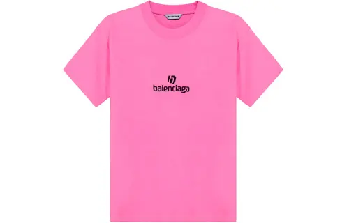 Balenciaga T Shirts Women's Pink Crew Neck Moderate