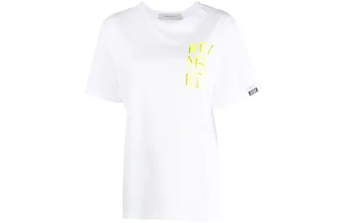 Golden Goose T Shirts Women's White Crew Neck Moderate