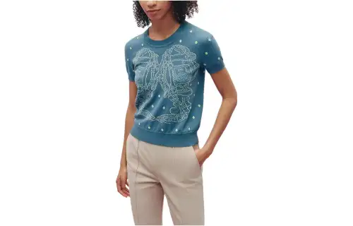 HERMES Cashmere Sweaters Women's Blue Crew Neck Moderate