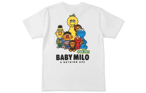 A BATHING APE X SESAME STREET Bape T Shirts Women's Crew Neck Moderate Straight Fit