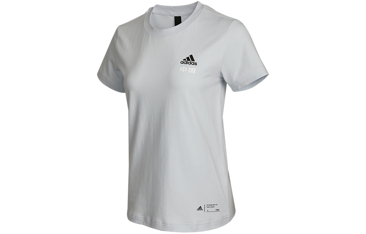 Женская футболка adidas China Tee W 2 T (сине-серая) — фото 1