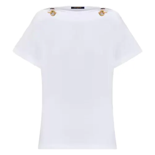 LOUIS VUITTON T Shirts Women's White Crew Neck Moderate Straight Fit
