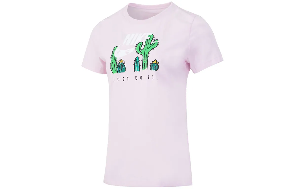 Nike T-Shirts Women's Pink Crew Neck Moderate Other