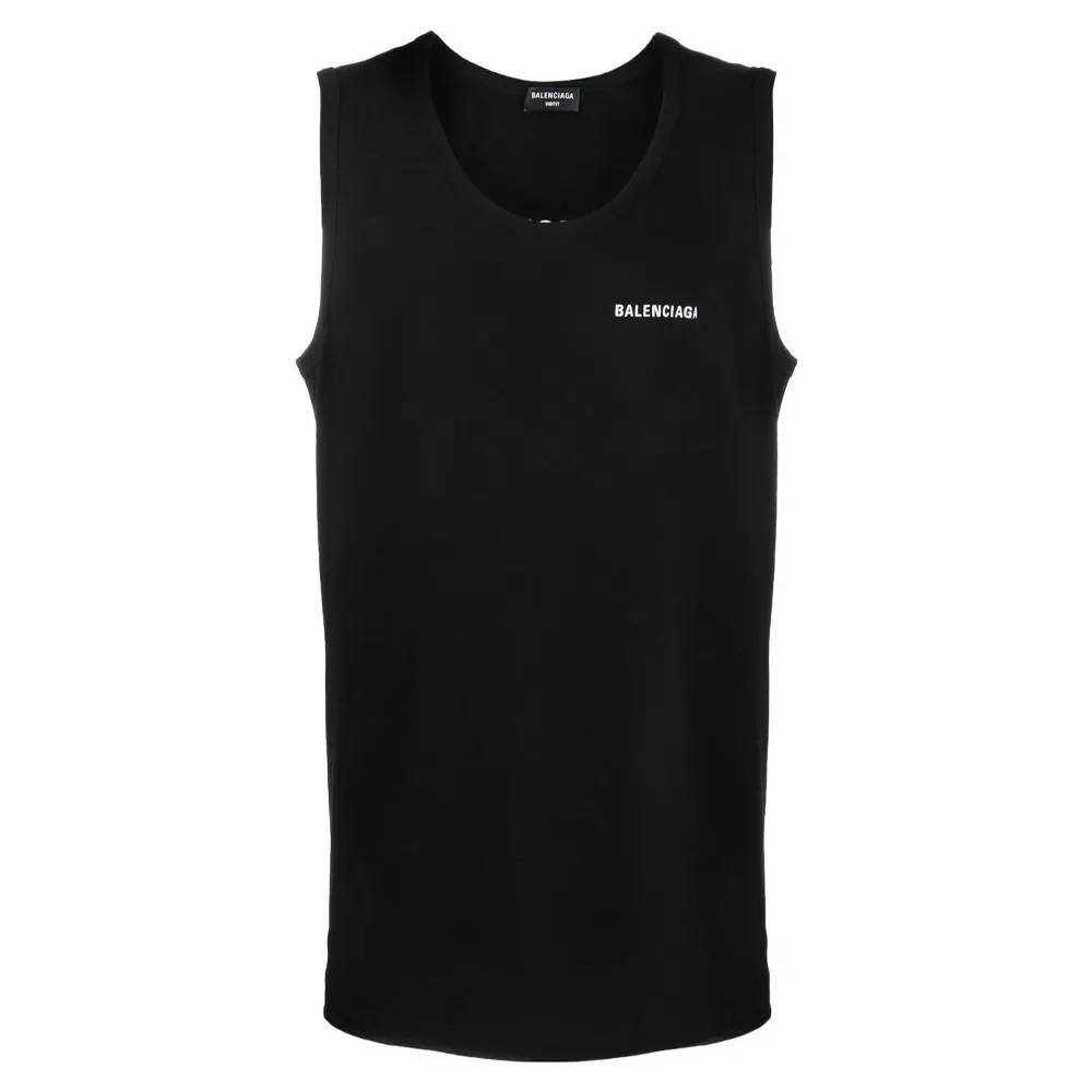 Balenciaga SS22 Tank Top Loose Fit Men's Black