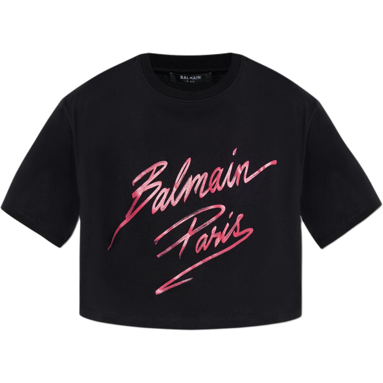 Женская футболка BALMAIN (черная)