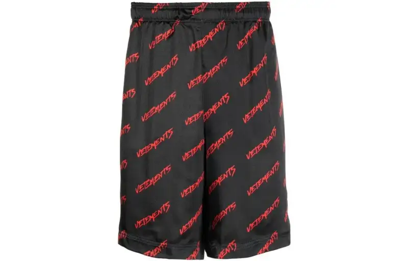 Vetements Sports Shorts Men's Black Moderate
