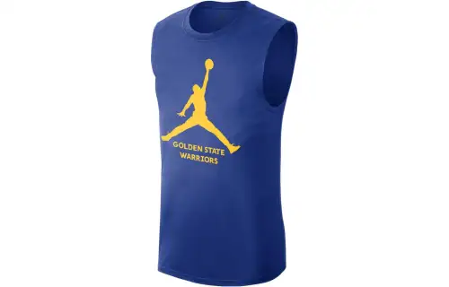 Jordan NBA Essential NBA Golden State Golden State Warriors Logo Print Quick-Dry Basketball Vest Men's Light Grass Blue