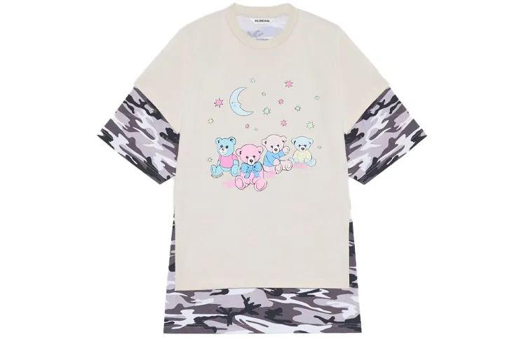 Balenciaga Love Bear Women'ss Oversized T Shirt Camo
