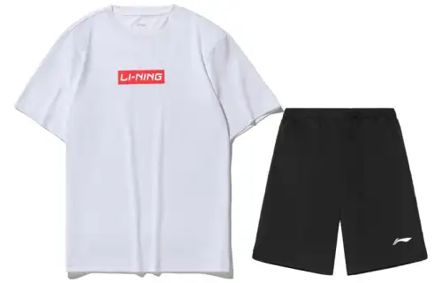 Li Ning Fitness Set Men's White+Black