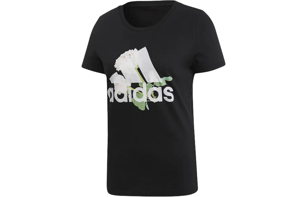 adidas Women's Must Haves Flower Tee Black