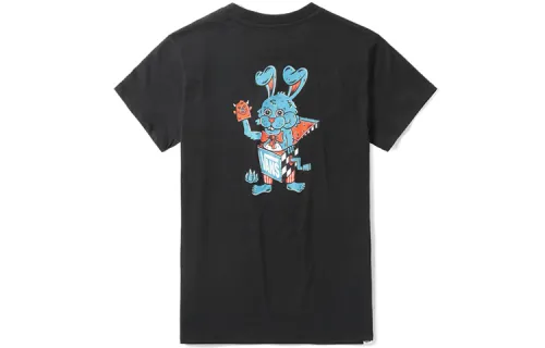 Vans T Shirts Women's Black Crew Neck Moderate Straight Fit