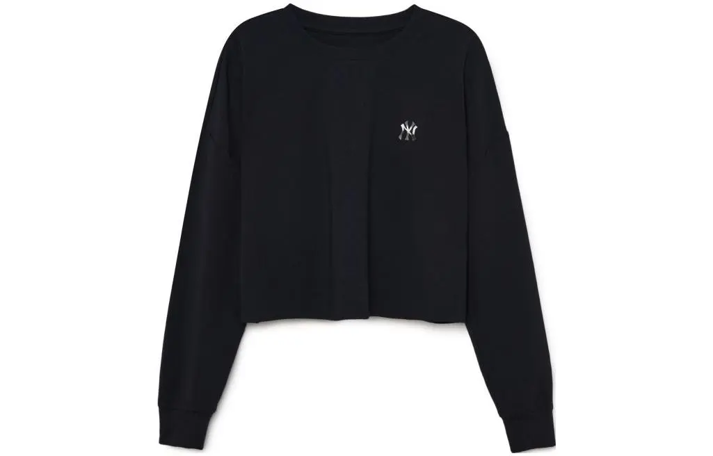 MLB T-Shirts Women's Black Crew Neck Moderate Straight Fit