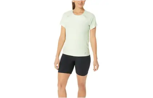 ASICS PR LYTE T Shirts Women's Green Crew Neck Moderate Straight Fit
